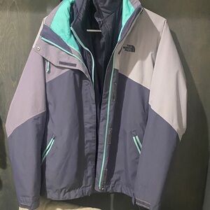 The North Face Gray and Teal Outdoor Jacket